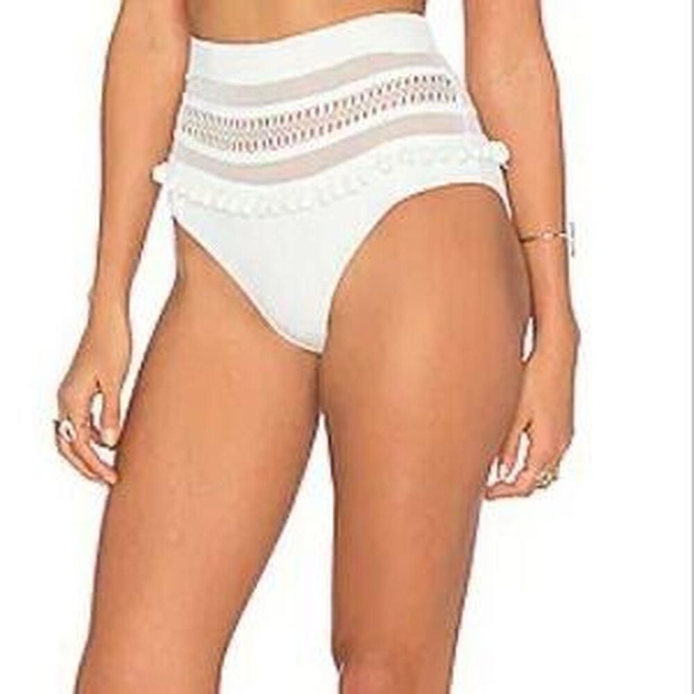 Tularosa Women's White and Grey Bikini-and-tankini-bottoms